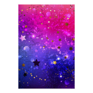 Shiny Pink Blue Background Poster