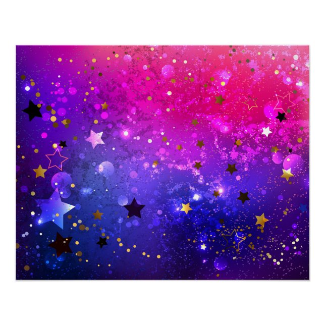 Shiny Pink Blue Background Poster (Front)