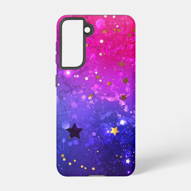 Shiny Pink Blue Background Samsung Galaxy Case (Back)