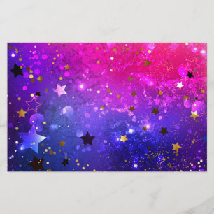 Shiny Pink Blue Background Stationery