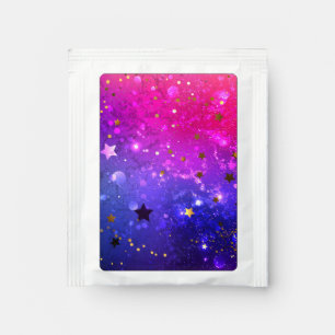 Shiny Pink Blue Background Tea Bag Drink Mix