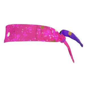 Shiny Pink Blue Background Tie Headband
