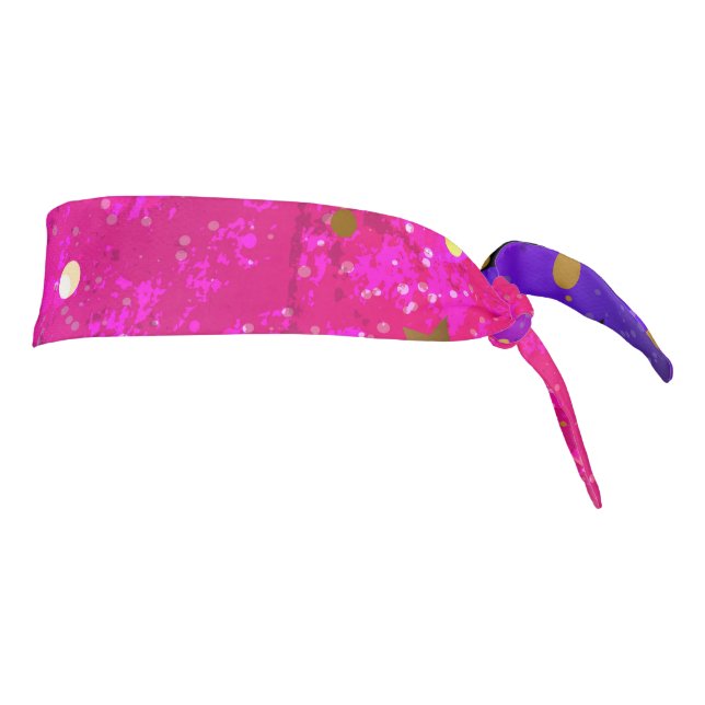 Shiny Pink Blue Background Tie Headband (Rotate 90)