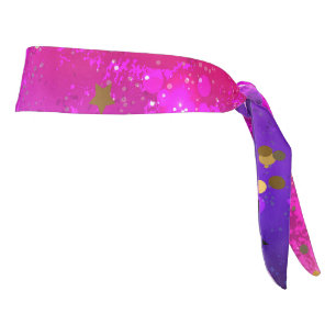 Shiny Pink Blue Background Tie Headband