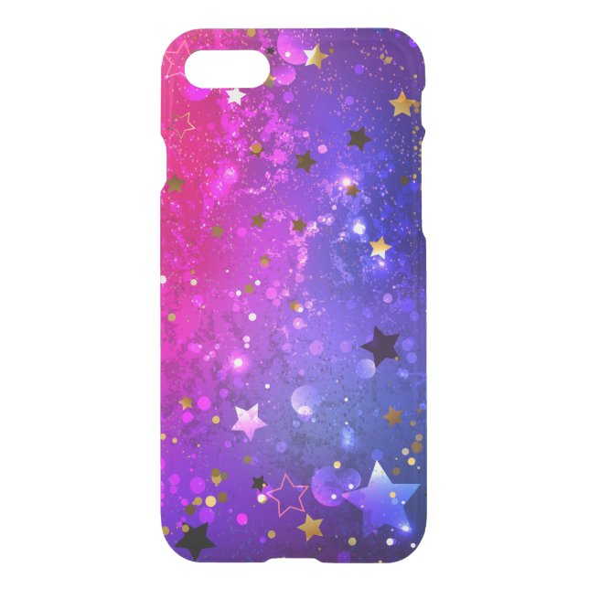 Shiny Pink Blue Background Uncommon iPhone Case (Back)