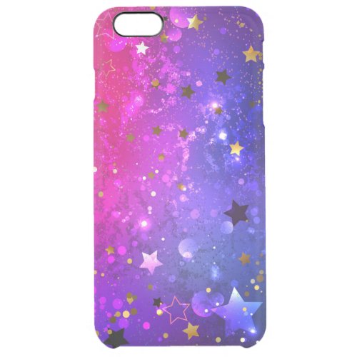 Shiny Pink Blue Background Clear iPhone 6 Plus Case