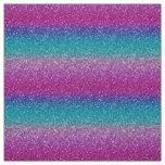 Shiny Pink Blue Teal Ombre Sparkle Fabric