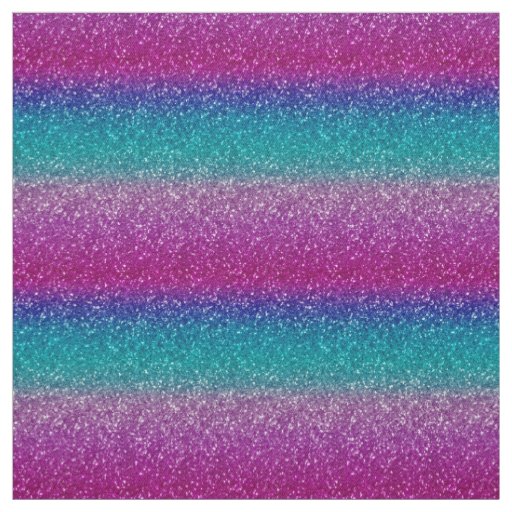 Shiny Pink Blue Teal Ombre Sparkle Fabric