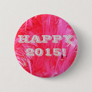 Shiny Pink Christmas Tree Pinback Button
