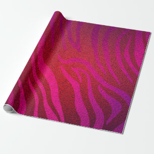 Shiny Pink Glam Zebra Animal Print Girly Party Wrapping Paper