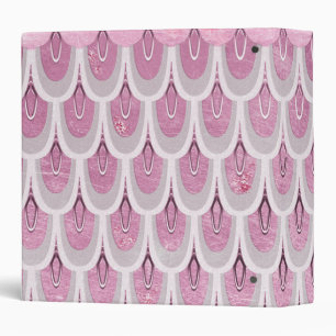 Shiny Pink Glitter Mermaid Fish Scales 3 Ring Binder