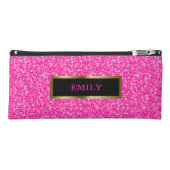 Shiny Pink Glitter Pencil Case (Front)