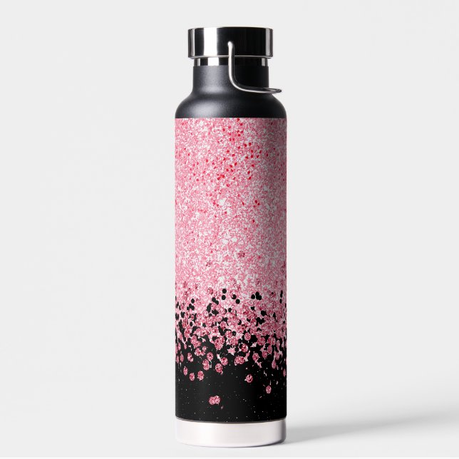 Shiny Pink Glitter  Water Bottle (Left)