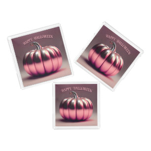 Shiny Pink Pumpkin Acrylic Tray