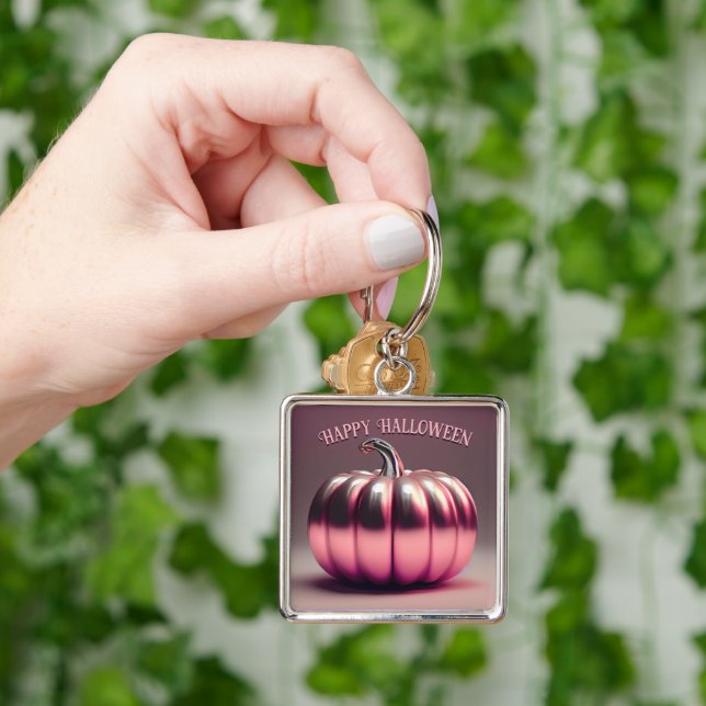 Shiny Pink Pumpkin Keychain (Hand)