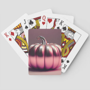Shiny Pink Pumpkin Poker Cards