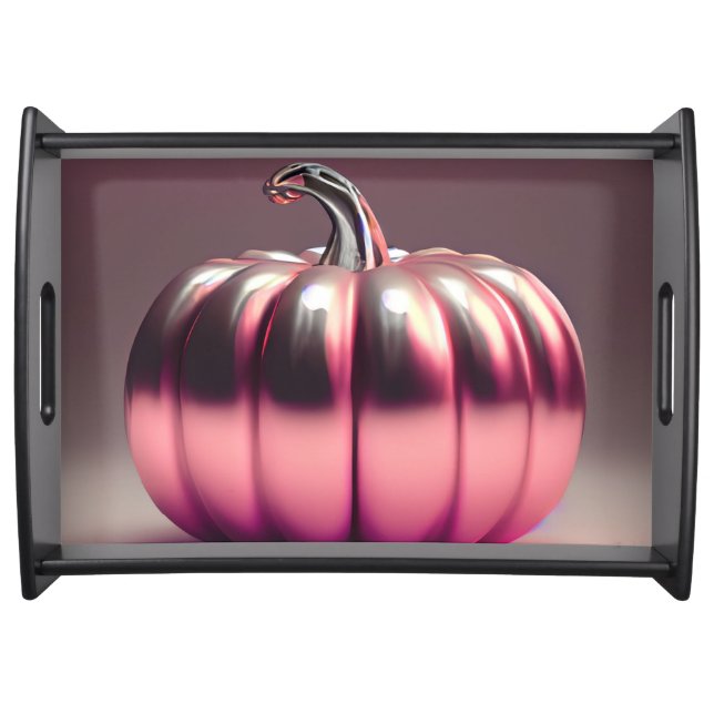 Shiny Pink Pumpkin Serving Tray (Front)