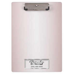 Shiny Pink Rose Glam Marble Modern Personalized Clipboard