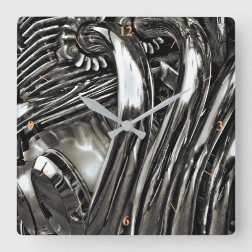 Shiny Pipes Square Wall Clock