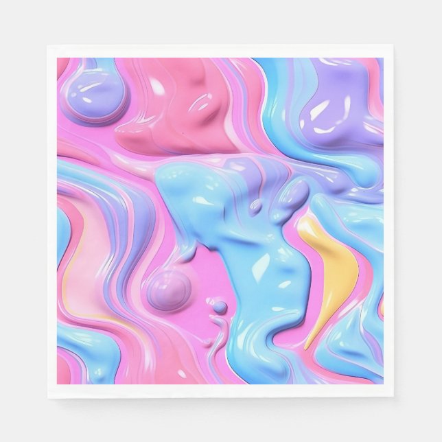 Shiny Plastic Bubble Abstract Napkins (Front)