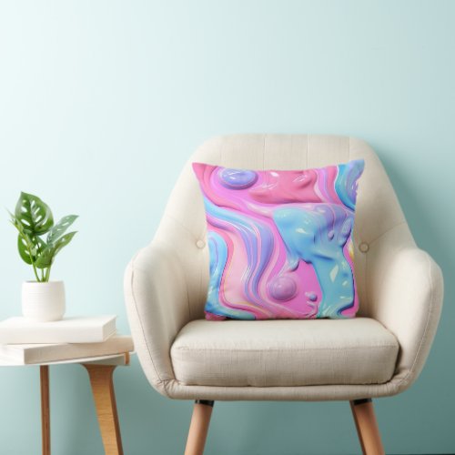 Shiny Plastic Bubble Abstract Throw Pillow