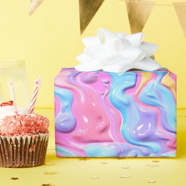 Shiny Plastic Bubble Abstract Wrapping Paper (Birthday Party)