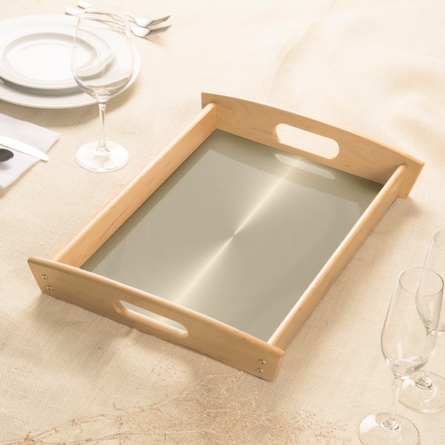 Shiny polished metallic gold background print serving tray (Front)