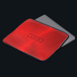Shiny polished red metallic background laptop sleeve<br><div class="desc">Elegant modern red tones polished metallic texture print. Optional monogram.</div>