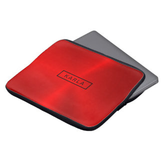 Shiny polished red metallic background laptop sleeve