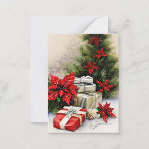 Shiny presents budget mini Christmas Note Card