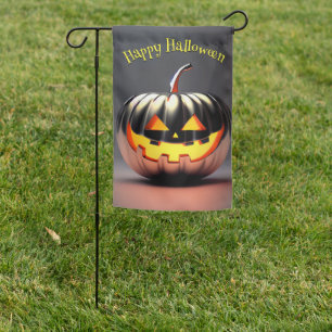 Shiny Pumpkin Halloween Garden Flag