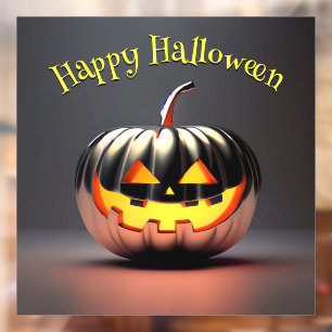 Shiny Pumpkin Halloween Window Cling