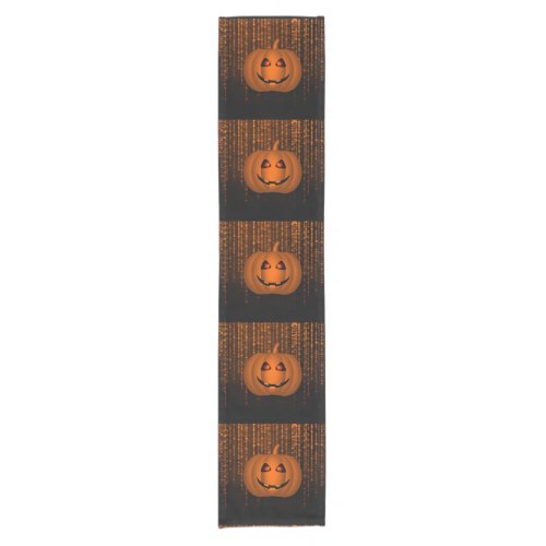 Shiny Pumpkins Orange String Lights Table Runner