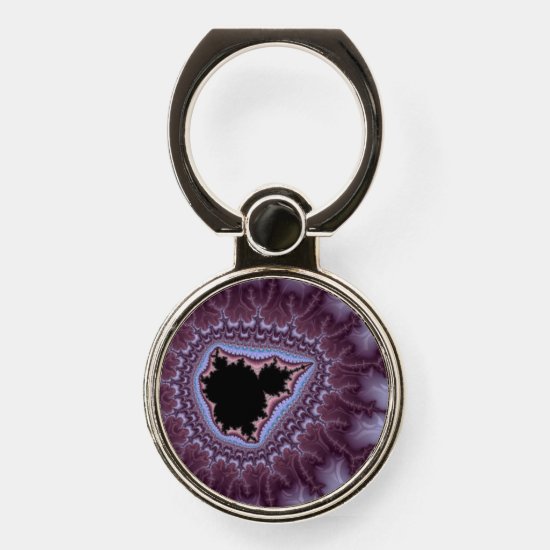 Shiny Purple Mandelbrot Geode Groovy Fractal Art Phone Ring Stand