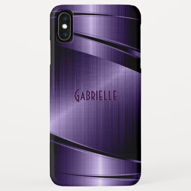 Shiny Purple Modern Geometric Design Case-Mate iPhone Case (Back)