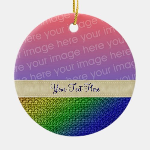 Shiny Rainbow Stripes Your Photo Ornament