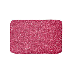 Shiny Red And White Glitter Bath Mat