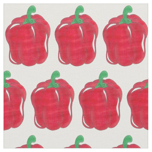 Shiny Red Bell Pepper Garden Veg Vegetable Food Fabric