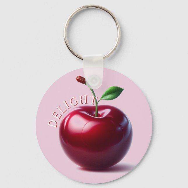 Shiny Red Cherry Delight  Keychain (Front)