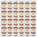 Shiny Red Delicious Apples Apple Core Fruit Print Fabric