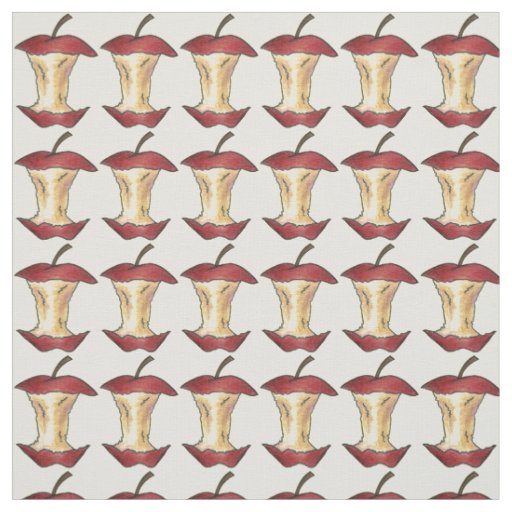 Shiny Red Delicious Apples Apple Core Fruit Print Fabric