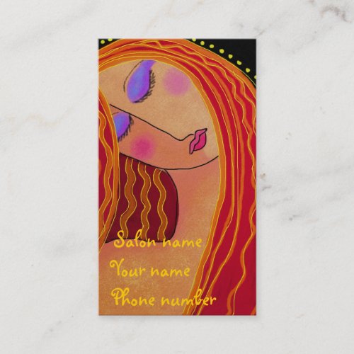 Shiny Red Hair Business Card Template