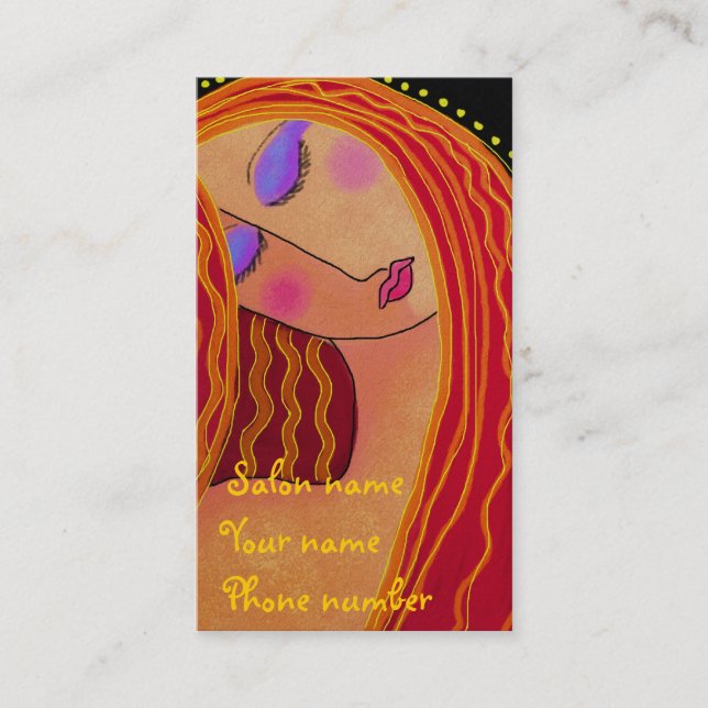 Shiny Red Hair Business Card (Front)