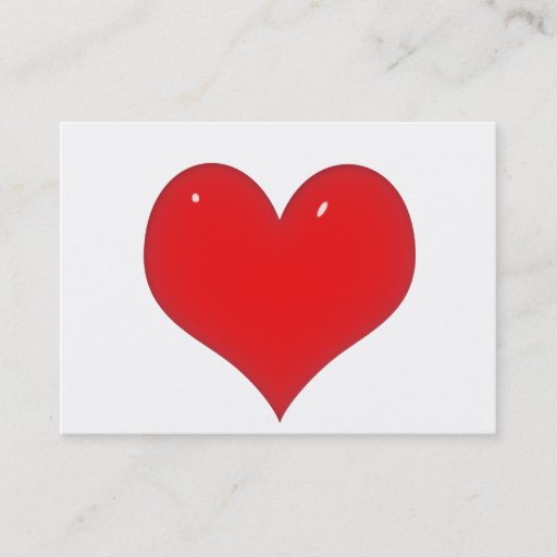 Customizable Shiny Red Heart (Add Your Text) Business Card