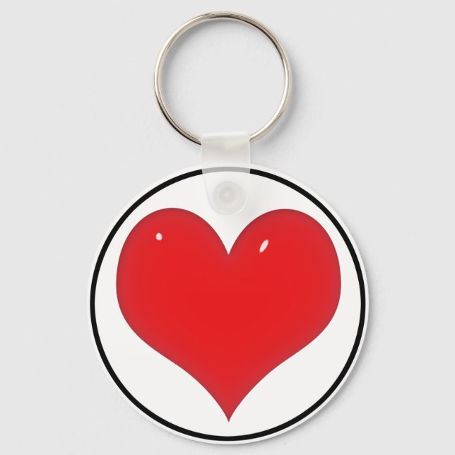 Shiny Red Heart Keychain (Front)