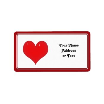 Shiny Red Heart Of Love Label by gravityx9 at Zazzle
