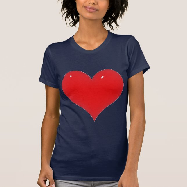Shiny Red Heart T-Shirt (Front)