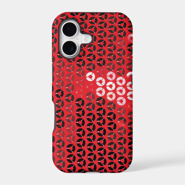 shiny red sequins iphone case (Back)