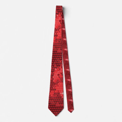 shiny red sequins tie