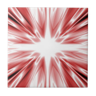 Shiny red silk star tile